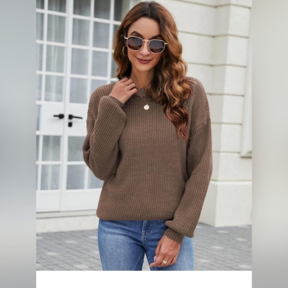 🍂Women's Long Sleeve Oversized Crew Neck Chunky - Picture 3 of 5